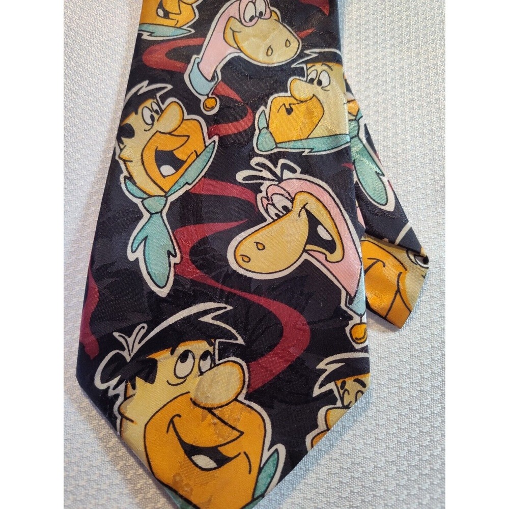 FLINTSTONES Tie Cartoon Fred Barney Pebbles Baby Boomer Royal Family 1133